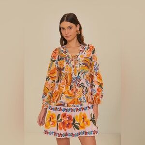 EUC Farm Rio Pink Spring Bananas Mini Dress Size M